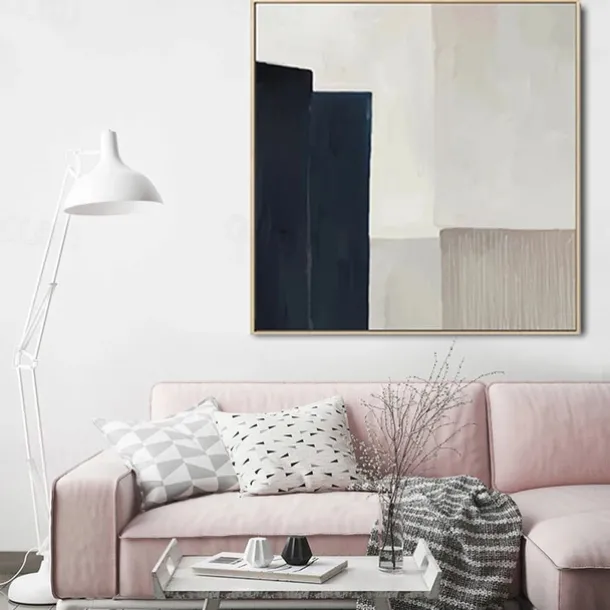 Oil Painting Handmade Hand Painted Wall Art Square Simple Abstract Wall Art Canvas Home Decoration Decor Stretched Frame Ready to Hang