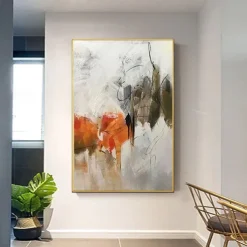 Oil Painting Handmade Hand Painted Wall Art Modern White Black Red Thick Abstract Picture Home Decoration Decor Rolled Canvas No Frame Unstretched