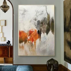 Oil Painting Handmade Hand Painted Wall Art Modern White Black Red Thick Abstract Picture Home Decoration Decor Rolled Canvas No Frame Unstretched