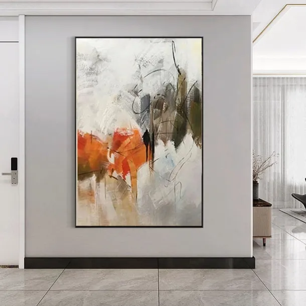 Oil Painting Handmade Hand Painted Wall Art Modern White Black Red Thick Abstract Picture Home Decoration Decor Rolled Canvas No Frame Unstretched