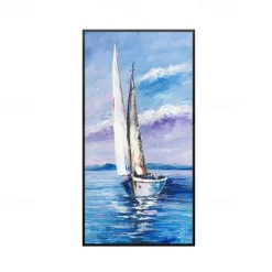 Oil Painting Handmade Hand Painted Wall Art Modern Abstract Sailboat Landscape Home Decoration Decor Rolled Canvas No Frame Unstretched