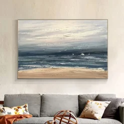 Oil Painting Handmade Hand Painted Wall Art Modern Abstract Beach Seascape Home Decoration Decor Rolled Canvas No Frame Unstretched