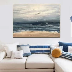 Oil Painting Handmade Hand Painted Wall Art Modern Abstract Beach Seascape Home Decoration Decor Rolled Canvas No Frame Unstretched