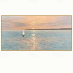Oil Painting Handmade Hand Painted Wall Art Modern Abstract Sunrise Seascape Home Decoration Decor Rolled Canvas No Frame Unstretched
