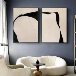 Oil painting handmade oil painting handpainted Wabi sabi Wall Art Beige Abstract Painting on Canvas A Pair Beige Texture painting Wall Art Neutral Abstract Wall Art Boho Wal Decor for bedroom