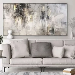 Oil painting handmade Wabi Sabi Painting hand painted Large Beige Art 3D Minimalist Painting on Canvas handpainted 3D Texture gold foil painting Wall Art Neutral Beige Arch Plaster Painting