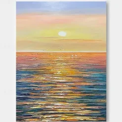 Oil painting handpainted Abstract seascape Paintings On Canvas handmade Rich Textured ocean Painting Modern Wall Art Hand Painted Artwork landscpae painting for Living Room bedroom artwork Wall Decor