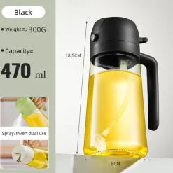 Oil Pot Sprayer Dual-use Oil Sprayer All-in-one Kitchen Oil Bottle Atomizing Oil Sprayer Household Glass Oil