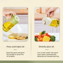 Oil Pot Sprayer Dual-use Oil Sprayer All-in-one Kitchen Oil Bottle Atomizing Oil Sprayer Household Glass Oil