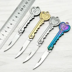 OK Foldable Knife Key Chain Mini Pocket Knife Box Cutter Keychain Pendant Color Handle Decoration