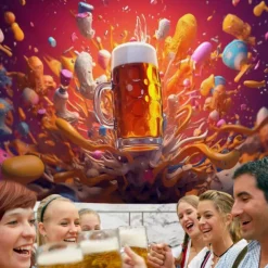 Oktoberfest Beer Hanging Tapestry Wall Art Large Tapestry Mural Decor Photograph Backdrop Blanket Curtain Home Bedroom Living Room Decoration