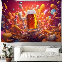 Oktoberfest Beer Hanging Tapestry Wall Art Large Tapestry Mural Decor Photograph Backdrop Blanket Curtain Home Bedroom Living Room Decoration