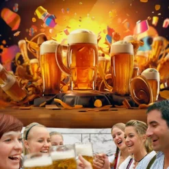 Oktoberfest Beer Hanging Tapestry Wall Art Large Tapestry Mural Decor Photograph Backdrop Blanket Curtain Home Bedroom Living Room Decoration