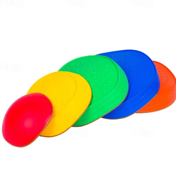 OMNISAFE Kids Balance Stepping Stones - Non-Slip Textured Surface & Rubber Edges Indoor/Outdoor Obstacle Course Toy for Coordination, Strength & Sensory Training