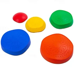 OMNISAFE Kids Balance Stepping Stones - Non-Slip Textured Surface & Rubber Edges Indoor/Outdoor Obstacle Course Toy for Coordination, Strength & Sensory Training