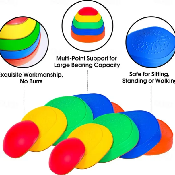 OMNISAFE Kids Balance Stepping Stones - Non-Slip Textured Surface & Rubber Edges Indoor/Outdoor Obstacle Course Toy for Coordination, Strength & Sensory Training