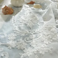 One Panel European Style Embroidered Gauze Curtain Living Room Bedroom Dining Room Semi Transparent Window Screen