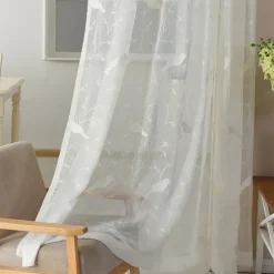 One Panel Minimalist Style Bird Embroidered Gauze Curtain Living Room Bedroom Dining Room Semi Transparent Window Screen