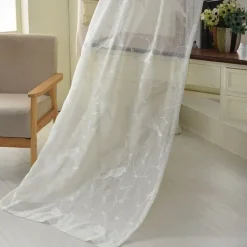 One Panel Minimalist Style Bird Embroidered Gauze Curtain Living Room Bedroom Dining Room Semi Transparent Window Screen