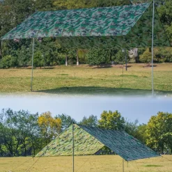 One Piece of Outdoor Multifunctional Square Canopy, Sun Protection Beach Canopy, Sunshade, Light Silver-Coated Floor Mat