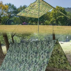 One Piece of Outdoor Multifunctional Square Canopy, Sun Protection Beach Canopy, Sunshade, Light Silver-Coated Floor Mat