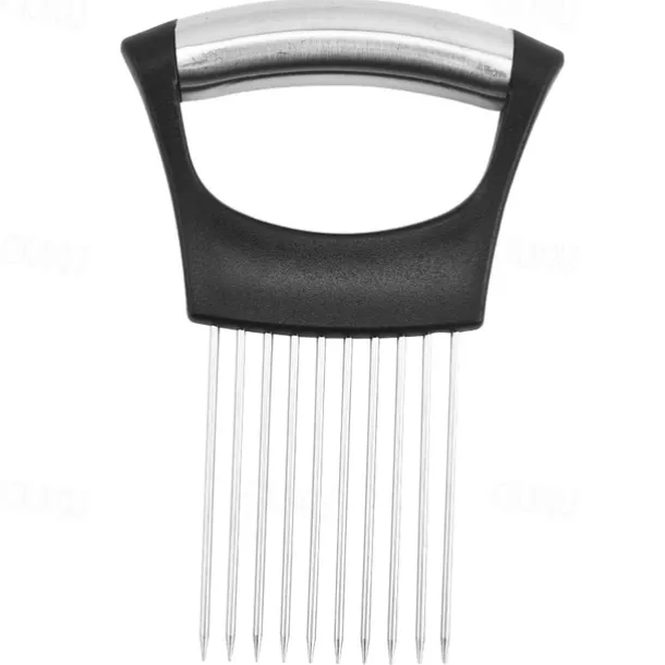 Onion Holder for Slicing, 1PCS Finger Guards for Cutting Food, Stainless Steel Onion Slicer Holder, Asanta Onion Fork Fruit and Vegetables Tools for Onion, Tomato, Potato, Carrots, Lemon, Meat