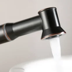 ORB Bathroom Sink Faucet,Pull out Spray Antique Brass Single Handle One Hole Bath Taps