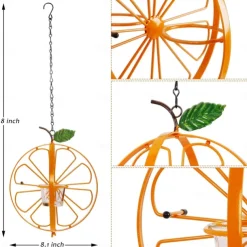 Oriole Bird Feeder for Outdoors Jelly and Oranges, Orange Fruit Oriole Jelly Bird Feeder, Outdoor Garden Metal Hanging Drinking Grape Jelly Container Hummingbird Feeder