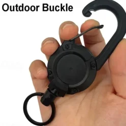 Outdoor Automatic Retractable Wire Rope Luya Tactical Keychain,Heavy Duty Retractable Pull Reel Carabiner Key Chains Strong Steel Wire Rope Buckle Spring Key Ring Outdoor Sporty Keychain Tool