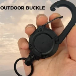 Outdoor Automatic Retractable Wire Rope Luya Tactical Keychain,Heavy Duty Retractable Pull Reel Carabiner Key Chains Strong Steel Wire Rope Buckle Spring Key Ring Outdoor Sporty Keychain Tool