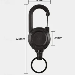 Outdoor Automatic Retractable Wire Rope Luya Tactical Keychain,Heavy Duty Retractable Pull Reel Carabiner Key Chains Strong Steel Wire Rope Buckle Spring Key Ring Outdoor Sporty Keychain Tool