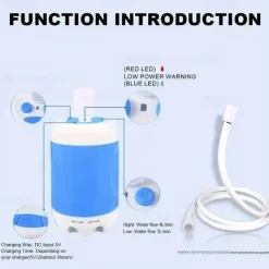 Outdoor Bathing Tool Convenient Construction Site Dormitory Camping Easy Shower Mobile Wireless Bathing Device Rechargeable Water Pump
