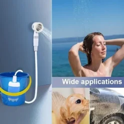 Outdoor Bathing Tool Convenient Construction Site Dormitory Camping Easy Shower Mobile Wireless Bathing Device Rechargeable Water Pump