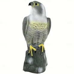 Outdoor Bird Scarecrow Deterrent - Lifelike Hawk Falcon Hunting Decoy, High-Quality Pest Control, Durable Plastic, Black and Yellow for Garden and Farmland, Bird Scare Devices