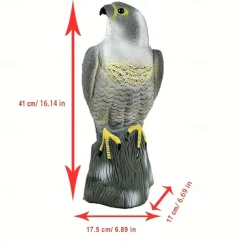 Outdoor Bird Scarecrow Deterrent - Lifelike Hawk Falcon Hunting Decoy, High-Quality Pest Control, Durable Plastic, Black and Yellow for Garden and Farmland, Bird Scare Devices