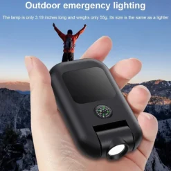 Outdoor Camping Light With Compass C-Shaped Charging Bag Flashlight Camping Light 180 Degree Rotation Super Bright Hiking and Fishing Light 1PC