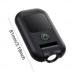 Outdoor Camping Light With Compass C-Shaped Charging Bag Flashlight Camping Light 180 Degree Rotation Super Bright Hiking and Fishing Light 1PC