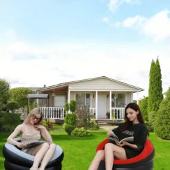 Outdoor Camping Round Inflatable Sofa Durable Plastic Portable Foldable, Comfortable, Easy to Store, Hand Wash Only Outdoor, Home, Gaming Perfect for Home, Outdoor, Gaming