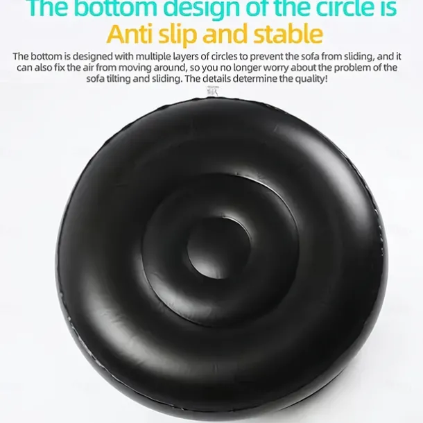 Outdoor Camping Round Inflatable Sofa Durable Plastic Portable Foldable, Comfortable, Easy to Store, Hand Wash Only Outdoor, Home, Gaming Perfect for Home, Outdoor, Gaming