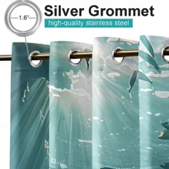 Outdoor Curtain for Patio Waterproof Indoor/Outdoor Rustproof Grommet Curtain Thermal Insulated Sunlight Block Drape for Gazebo/Porch, 2 Panels