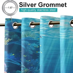 Outdoor Curtain for Patio Waterproof Indoor/Outdoor Rustproof Grommet Curtain Thermal Insulated Sunlight Block Drape for Gazebo/Porch, 2 Panels