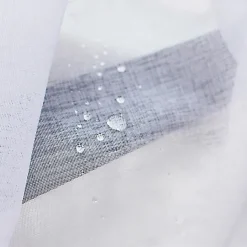 Outdoor Curtain for Patio, White Linen Look Semi-Sheer Curtains Waterproof Light Filtering Voile Outside Grommet Drapes for Pergola Balcony Pool Indoor