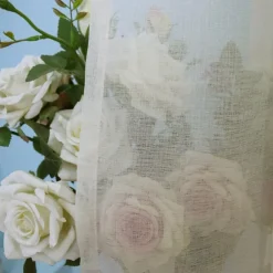 Outdoor Curtain for Patio, White Linen Look Semi-Sheer Curtains Waterproof Light Filtering Voile Outside Grommet Drapes for Pergola Balcony Pool Indoor