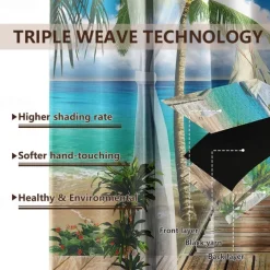 Outdoor Curtain for Patio Waterproof, Home Decor Thermal Insulated Grommet Top Blackout Indoor Outdoor Vertical Blind/Drape for Gazebo, Front Porch, Pergola