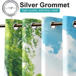 Outdoor Curtains for Patio Waterproof Blackout Outside Deck for Gazebo Pavilion Pergola Arbor Sun Room, 2 Panels, Waterfall River