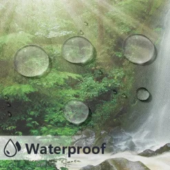 Outdoor Curtains for Patio Waterproof Blackout Outside Deck for Gazebo Pavilion Pergola Arbor Sun Room, 2 Panels, Waterfall River