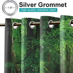 Outdoor Curtains for Patio Waterproof Blackout Outside Deck for Gazebo Pavilion Pergola Arbor Sun Room, 2 Panels, Waterfall River