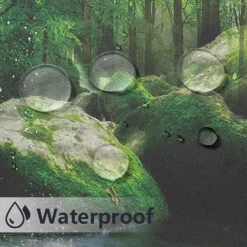 Outdoor Curtains for Patio Waterproof Blackout Outside Deck for Gazebo Pavilion Pergola Arbor Sun Room, 2 Panels, Waterfall River