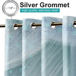 Outdoor Curtains Waterproof Windproof Weatherproof Curtain for Patio, Cabana, Porch, Pergola and Gazebo, Grommet Top Drape, 2 Panels Garden Theme