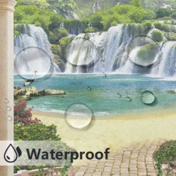 Outdoor Curtains Waterproof Windproof Weatherproof Curtain for Patio, Cabana, Porch, Pergola and Gazebo, Grommet Top Drape, 2 Panels Garden Theme